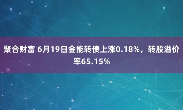 聚合财富 6月19日金能转债上涨0.18%，转股溢价率65.15%