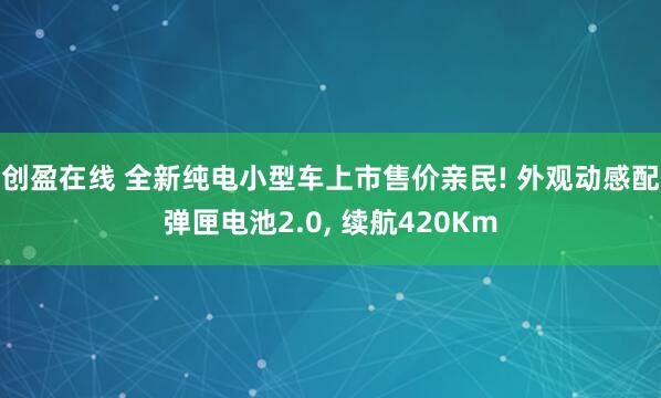 创盈在线 全新纯电小型车上市售价亲民! 外观动感配弹匣电池2.0, 续航420Km